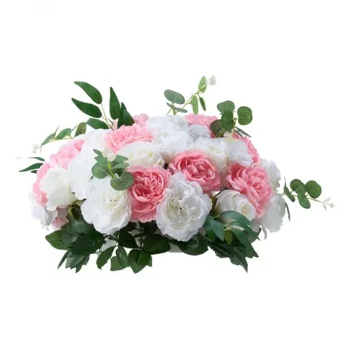 VEVOR Kunstblumen, 10 Stück, 45,7 cm Durchmesser, Seidenrosen, künstliche Blumenkugeln, Tischdekoration für Hochzeiten, Rosenarrangements für Hochzeitsmittelstücke, Heimdekorationen, rosa & weiß – Bild 10