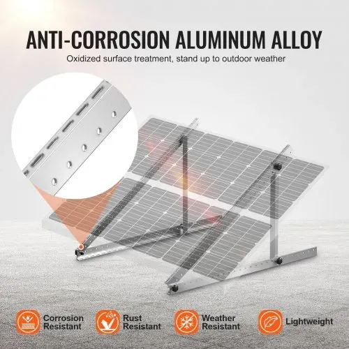 VEVOR Solarpanel-Halterungen 127 cm, 0-90° verstellbare Solarmodul-Halterungen für 100-550 W Solarmodule, leichte Aluminiumhalterungen mit klappbaren Neigungsbeinen für Wohnmobil, Dach, Boot, Off-Grid – Bild 4