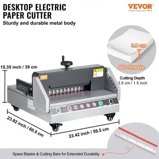 VEVOR elektrischer Papierschneider (330,2 mm Schnittbreite / 4 cm Schnittstärke), Desktop-Papierschneidemaschine mit Tastensteuerung, Papierschneider für Büro Schule Druckerei, Papier Schneiden VEVOR elektrischer Papierschneider (330,2 mm Schnittbreite / 4 cm Schnittstärke), Desktop-Papierschneidemaschine mit Tastensteuerung, Papierschneider für Büro Schule Druckerei, Papier Schneiden