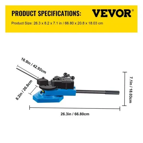 VEVOR winkelbiegegerät SBG-40 winkelbieger biegemaschine manuell winkelbieger 25,1kg Winkelbieger Flachstahl 30 x 8 mm biegemaschine manuell Rundstahl 15mm – Bild 6