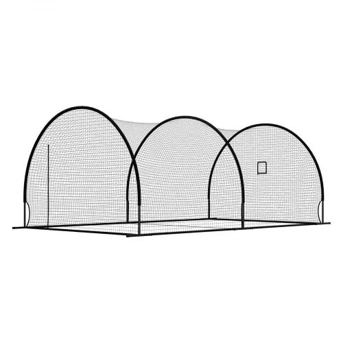 VEVOR Baseball Schlagkäfig (Halbkreisförmig) Netz 606x366x250 cm, Trainingsnetz mit 30-lagigem & Geknotetem HDPE-Gewebe & Öffnung für Wurfmaschinen, inkl. Softball Trainingskäfignetz – Bild 10