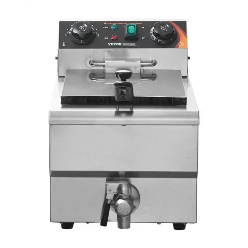 VEVOR kommerzielle Fritteuse, 1500 W elektrische Fritteuse mit Korb, 9 L Edelstahl Fritteuse mit Zeit- und Temperaturkontrolle, Überhitzungsschutz, Fritteuse für Küche Restaurant Café Bar – Bild 8