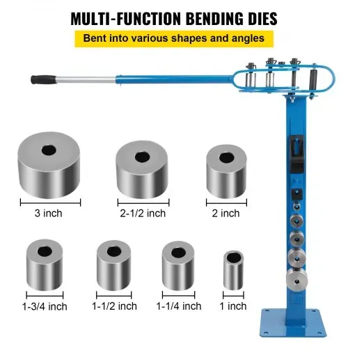 VEVOR Biegen Presser Bender Rohr Stahl, 111,76 cm Teleskopgriff Rohrbiegemaschine, 5/16 x 1-1/4 Zoll und 1/4 x 1-15/16 Zoll Flussstahlkapazität Rohrbiegegerät, Rohrbieger Set mit 7 Formen und 3 Ring – Bild 3