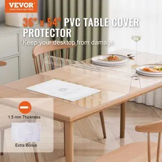 VEVOR Kunststoff-Tischdecke, 91,4 x 137,2 cm, 1,5 mm dick, transparenter Tischschutz, rechteckige PVC-Schreibtischunterlage, wasserdichte und leicht zu reinigende Schreibtischunterlage, Tischdecke, für Büro, Kommode, Esszimmertisch, Nachttisch VEVOR Kunststoff-Tischdecke, 91,4 x 137,2 cm, 1,5 mm dick, transparenter Tischschutz, rechteckige PVC-Schreibtischunterlage, wasserdichte und leicht zu reinigende Schreibtischunterlage, Tischdecke, für Büro, Kommode, Esszimmertisch, Nachttisch