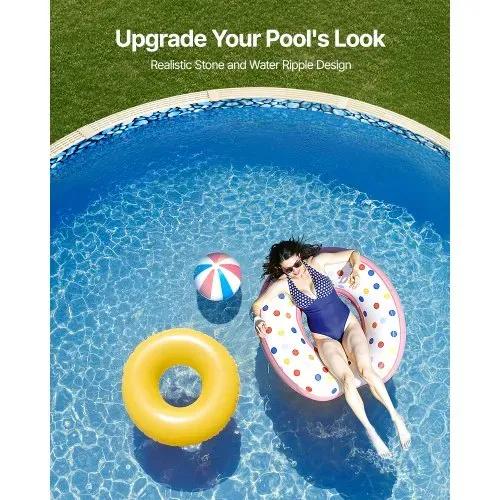 VEVOR Runde Poolfolie, φ 549x147 cm, Innenfolie, Ersatzfolie, Innenhülle, Schwimmbadfolie, Folie aus Vinyl im Überlappungsstil mit Standardstärke, für Aufstellpools mit 137 cm Wandhöhe – Bild 5