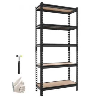 VEVOR Schwerlastregal 720x309x1520mm, 907,2kg Belastbares Lagerregal mit Stahlgestell 5 Verstellbaren MDF-Platten, Teilbares Steckregal als Werkbank, Flexibles Metallregal für Keller Garage Werkstatt VEVOR Schwerlastregal 720x309x1520mm, 907,2kg Belastbares Lagerregal mit Stahlgestell 5 Verstellbaren MDF-Platten, Teilbares Steckregal als Werkbank, Flexibles Metallregal für Keller Garage Werkstatt