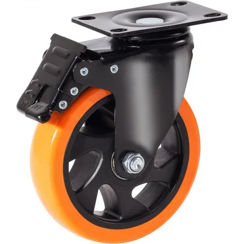 VEVOR Möbelrollen 4er-Set Lenkrollen PVC φ127mm Laufrollen 816kg Tragfähigkeit Transportrollen mit A/B-Bremsen Kastenrollen 360° Drehbar Schwerlastrollen für Häusern Büros Studios Fabriken – Bild 10