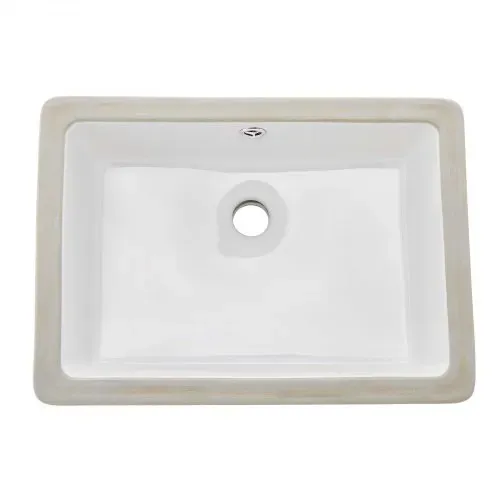 VEVOR Unterbauwaschbecken Handwaschbecken 470 x 355 mm rechteckiges Spülbecken aus Keramik mit Überlaufloch, moderne Unterbauspüle Küchenspüle für kleine Räume, Badezimmerwaschbecken Weiß – Bild 8