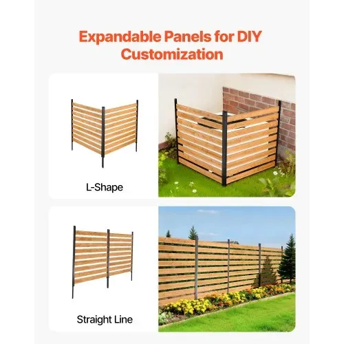 VEVOR 2 tlg. Sichtschutzzaun Klimaanlage Abdeckung, 1219x1244x1219 mm, Holzzaun mit Metallerdspießen für Außenbereich, Einstellbarer Winkel, für Außengeräte wie Klimaanlagen, Wärmepumpe & Mülltonne – Bild 2