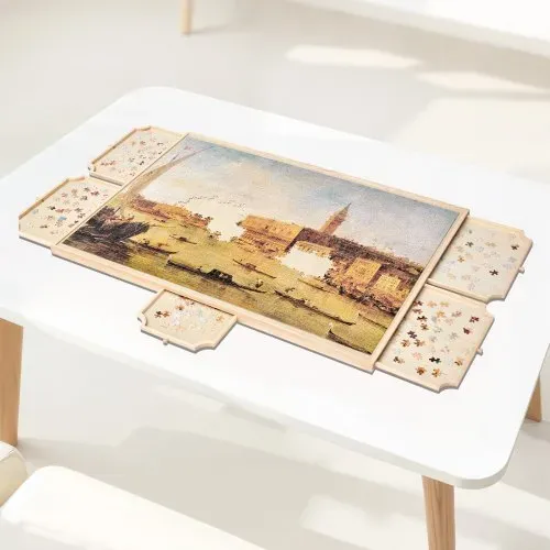 VEVOR 2000-teiliges drehbares Puzzlebrett mit 5 Schubladen & Abdeckung, tragbarer Puzzletisch (1045 x 763 x 36 mm), Puzzle-Zubehör für Erwachsene, Puzzle-Organizer-Aufbewahrungssystem Puzzle Boards – Bild 7