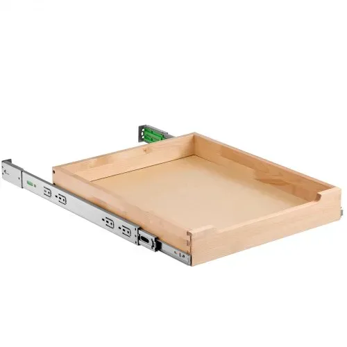 VEVOR Ausziehbarer Schrank-Organizer Schrankschublade Regal (432 x 533 x 76 mm) mit sanftem Schließmechanismus, Holz-Schiebeschublade Unter- und Seitenmontage, für Küche Speisekammer Badezimmer – Bild 9