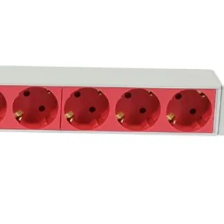 ALLNET 19″zbh. Steckdosenleiste, 9xDosen(CEE7)->Kaltgeräte(Stecker,C14), mit 10A Überlastungsschutz, Lichtgrau/Rot, Synergy 21, ALLNET 19″zbh. Steckdosenleiste, 9xDosen(CEE7)->Kaltgeräte(Stecker,C14), mit 10A Überlastungsschutz, Lichtgrau/Rot, Synergy 21,