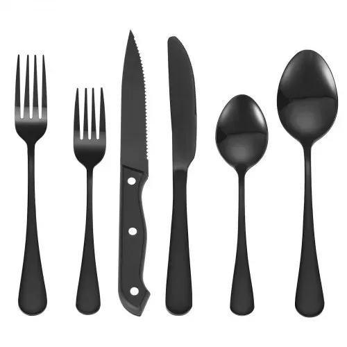 VEVOR 48-teiliges Besteckset aus lebensmittelechtem Edelstahl, hochglanzpoliertes Essbesteck-Set, spülmaschinenfestes Essgeschirr für die Küche, Service für 8 Personen, inkl. Messer Gabel Löffel – Bild 9