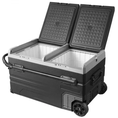 VEVOR 12 V Autokühlschrank, tragbarer 115 L Gefrierschrank mit 2 Zonen und Rädern & Griff, -20 °C bis 20 °C, 12/24 V DC / 100–240 V AC-Kompressorkühler für den Außenbereich, Camping, Reisen – Bild 10