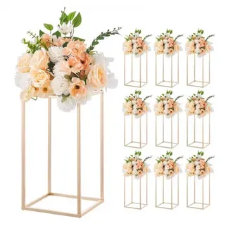 VEVOR Hochzeitsblumenständer 220x220x400mm, 10er-Pack Blumenhocker, Blumenständer mit Acrylablage, goldener rechteckiger Pflanzenhocker für Hochzeiten, Partys, Geburtstage, Tischdekorationsständer VEVOR Hochzeitsblumenständer 220x220x400mm, 10er-Pack Blumenhocker, Blumenständer mit Acrylablage, goldener rechteckiger Pflanzenhocker für Hochzeiten, Partys, Geburtstage, Tischdekorationsständer