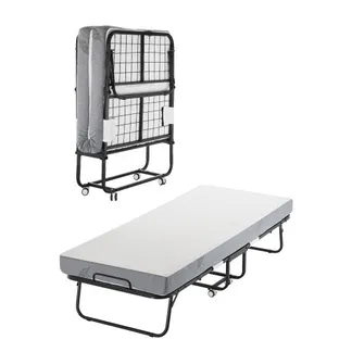VEVOR Rollbett Klappbett mit 12,5 cm Matratze, faltbares Einzelbett mit Memory Foam-Matratze (190 x 81 cm), 136,1 kg belastbares Gästebett für Erwachsene, Metallbett für Schlafzimmer Wohnzimmer VEVOR Rollbett Klappbett mit 12,5 cm Matratze, faltbares Einzelbett mit Memory Foam-Matratze (190 x 81 cm), 136,1 kg belastbares Gästebett für Erwachsene, Metallbett für Schlafzimmer Wohnzimmer