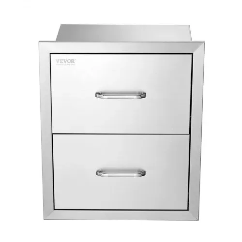VEVOR Outdoor-Küchenschubladen flächenbündig montierte Doppel-Grillschubladen aus Edelstahl mit Griff, Grillinselschubladen für Außenküchen oder Terrassen-Grillstationen 451 x 514 x 310 mm – Bild 10