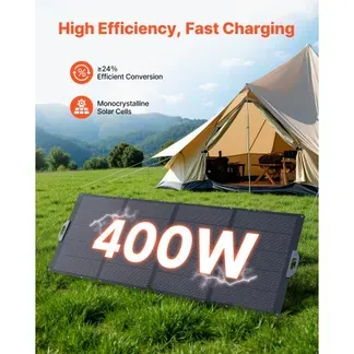 VEVOR Faltbares Solarpanel 400 W, Tragbares Solarladegerät 24 % Hocheffizienz, Monokristallines Solarmodul mit MC4-Ausgang & 10-in-1-DC-Adapter, IP67, für Powerstations, Camping, Wandertouren VEVOR Faltbares Solarpanel 400 W, Tragbares Solarladegerät 24 % Hocheffizienz, Monokristallines Solarmodul mit MC4-Ausgang & 10-in-1-DC-Adapter, IP67, für Powerstations, Camping, Wandertouren
