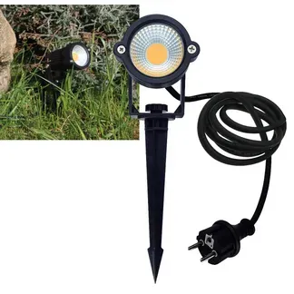 LED Gartenleuchte „CT-GS5“ 5W, IP44 230V, 1,5m Kabel+Erdspieß, warmweiß LED Gartenleuchte „CT-GS5“ 5W, IP44 230V, 1,5m Kabel+Erdspieß, warmweiß