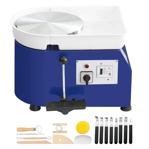 VEVOR Töpferscheibe Keramik Rad Maschine 350 W, Elektrische Töpferscheibe Maschine 28 cm 300 U/min Töpferscheibenmaschine, mit Pedal & Schürze Formmaschine, Geeignet für Anfänger, Enthusiasten usw. – Bild 8