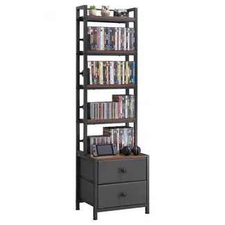 VEVOR DVD-Regal mit 4 Ablagen & 2 Schubladen, Medienregal Standregal 400 x 300 x 1435 mm, Platzsparendes Aufbewahrungsregal für CDs DVDs Bücher Spiele-Discs, Wohnzimmer Homeoffice, Schwarz VEVOR DVD-Regal mit 4 Ablagen & 2 Schubladen, Medienregal Standregal 400 x 300 x 1435 mm, Platzsparendes Aufbewahrungsregal für CDs DVDs Bücher Spiele-Discs, Wohnzimmer Homeoffice, Schwarz
