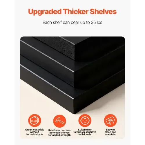 VEVOR Schuhregal Schuhschrank für 28 Paar Schuhe (7-stöckig) 360° drehbar, platzsparende Schuhaufbewahrung, Schuhablage für Schlafzimmer Wohnzimmer Eingangsbereich, Schwarz 598 x 598 x 1805 mm – Bild 4