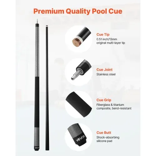 VEVOR Billardqueue 1 Stk. (1473,2 mm / 595 g) aus Fiberglas mit mehrschichtiger Spitze, Billardstock geeignet für Bar Zuhause Büro Amerikanisches 9-Ball-Spiel, pool cue VEVOR Billardqueue 1 Stk. (1473,2 mm / 595 g) aus Fiberglas mit mehrschichtiger Spitze, Billardstock geeignet für Bar Zuhause Büro Amerikanisches 9-Ball-Spiel, pool cue