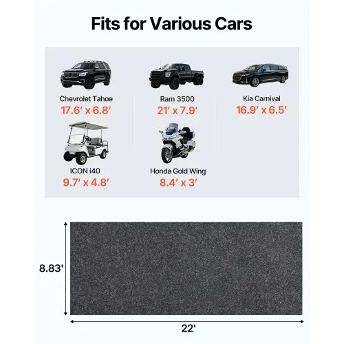VEVOR Garagenbodenmatte 2692,4 x 6705,6 x 2,4 mm Werkstattboden 820-850 g/m² Garagenboden Filz & TPE Öl Auffangmatte Garagenmatte Servicematte Bodenschutz Bodenplatten für Garage VEVOR Garagenbodenmatte 2692,4 x 6705,6 x 2,4 mm Werkstattboden 820-850 g/m² Garagenboden Filz & TPE Öl Auffangmatte Garagenmatte Servicematte Bodenschutz Bodenplatten für Garage