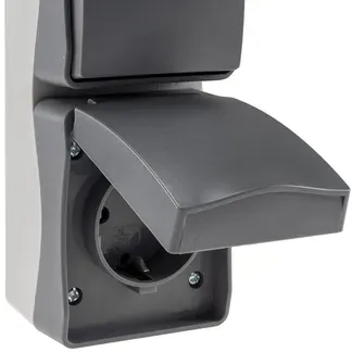 NUQUI Feuchtraum Schalter & Steckdose IP54, Aufputz, 250V~/ 10A/16A, Vertikal NUQUI Feuchtraum Schalter & Steckdose IP54, Aufputz, 250V~/ 10A/16A, Vertikal