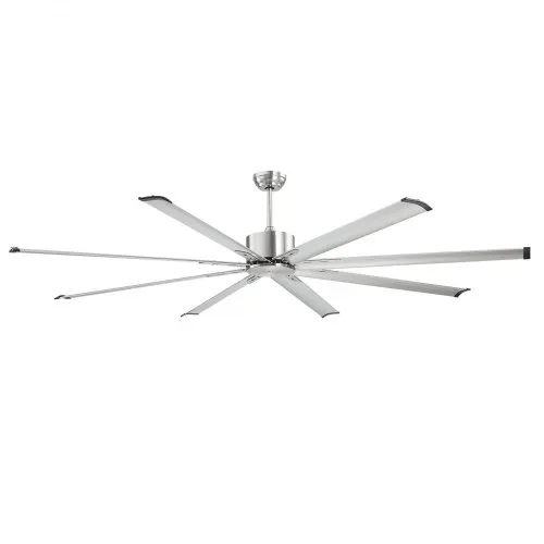 VEVOR 214 cm Deckenventilator ohne Beleuchtung, 6-Gang-Fernbedienung, 8 Flügel, umkehrbarer Gleichstrommotor, Ventilator für Schlafzimmer, Wohnzimmer, Terrasse, Innen-/Außenbereich, gebürstetes Nickel – Bild 8