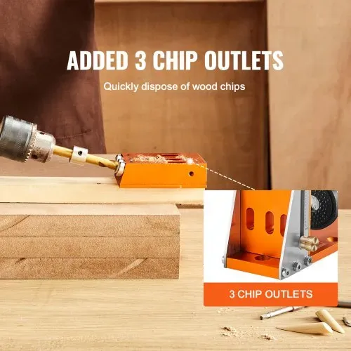 VEVOR Pocket Hole Jig Kit Dreitaschenloch mit Schraubenschlüssel & Vierkantantriebsbits, Dübelhilfe Bohrlehre zum Bohren von Taschenlöchern und Schräglöchern, Bohrhilfe für Holzbearbeitung Alu. – Bild 5