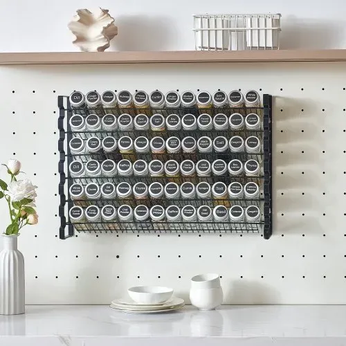 VEVOR 6-stöckiges Gewürzregal Gewürzhalter mit 72 leeren Gewürzgläser & Trichter-Komplettset & Gewürzetiketten, Gewürz-Organizer für Küchen Schrank Speisekammer (591 x 118 x 407 mm) – Bild 7