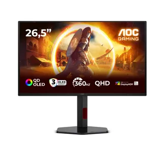 AOC G4 Q27G4SDR Computerbildschirm 67,3 cm (26.5″) 2560 x 1440 Pixel Quad HD QD-OLED Schwarz, Rot AOC G4 Q27G4SDR Computerbildschirm 67,3 cm (26.5″) 2560 x 1440 Pixel Quad HD QD-OLED Schwarz, Rot