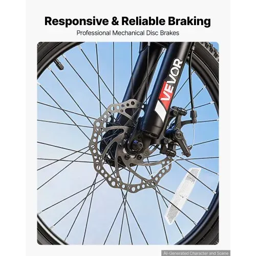 VEVOR Mountainbike 20 Zoll 21-Gang Fahrrad aus Kohlenstoffstahl Schwarz für Freizeitfahrten & Leichte Offroad-Touren, 80 kg Tragkraft, Klingel, Reflektoren und Lichthalterung für Gute Sichtbarkeit – Bild 3