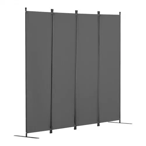 VEVOR Raumteiler Trennwand 4-teiliger Paravent Stellwand, faltbarer Sichtschutz für Büro Schlafzimmer Esszimmer Arbeitszimmer Balkon, Raumtrenner freistehend (56 x 45 x 172,5 cm), Grau – Bild 8