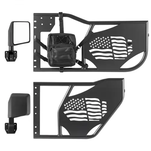 VEVOR Röhrentüren 4-türig, Kompatibel mit Jeep Wrangler JK Unlimited (Bj. 07-18), Offroad-Halbtüren aus Stahl (Vorne & Hinten) mit DOT-zertifizierten Außenspiegeln Aufbewahrungstasche Gummipolstern – Bild 8