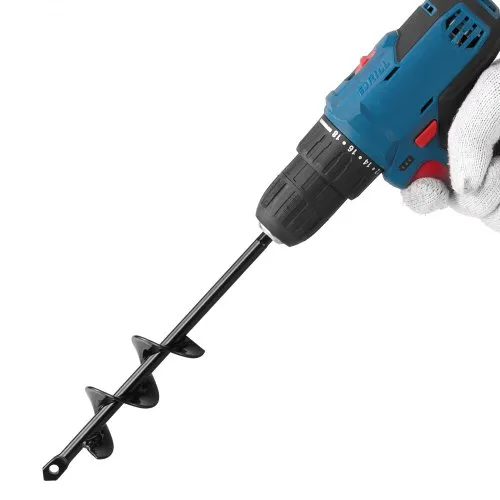 VEVOR Erdbohrer für Bohrmaschine, Ø 4 x 22 cm Pfahlbohrer, für 3/8-Zoll-Sechskant-Bohrer, Erdlochbohrer, Gartenbohrer, Lochbohraufsätze zum Graben von Gartenpfostenlöchern und Zäunen VEVOR Erdbohrer für Bohrmaschine, Ø 4 x 22 cm Pfahlbohrer, für 3/8-Zoll-Sechskant-Bohrer, Erdlochbohrer, Gartenbohrer, Lochbohraufsätze zum Graben von Gartenpfostenlöchern und Zäunen