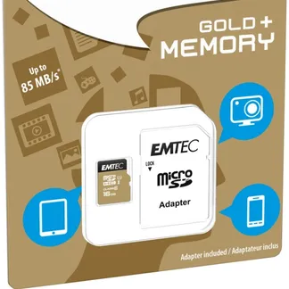 Flash SecureDigitalCard (microSD) 16GB – EMTEC Gold+ Flash SecureDigitalCard (microSD) 16GB – EMTEC Gold+