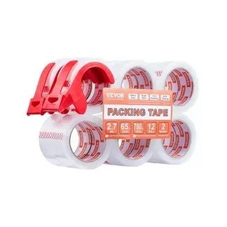 VEVOR Transparentes Packband, 76,2 mm Kern, 12er-Set 47,8 mm x 59,436 m Paketklebeband mit Spender, 0,068 mm Hochleistungs-Klebeband, ideal für Umzüge, Lagerung & Verpackung, Versand & Postversand VEVOR Transparentes Packband, 76,2 mm Kern, 12er-Set 47,8 mm x 59,436 m Paketklebeband mit Spender, 0,068 mm Hochleistungs-Klebeband, ideal für Umzüge, Lagerung & Verpackung, Versand & Postversand