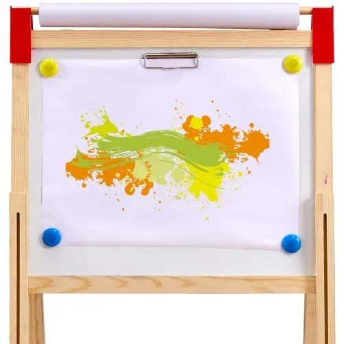 VEVOR Kunststaffelei für Kinder, 3-in-1-Kunststaffelei aus Holz, mit magnetischem Whiteboard, Kreidetafel und Papierrolle, verstellbares stehendes Zeichenbrett mit Malzubehör für Kinder ab 3 Jahren – Bild 9