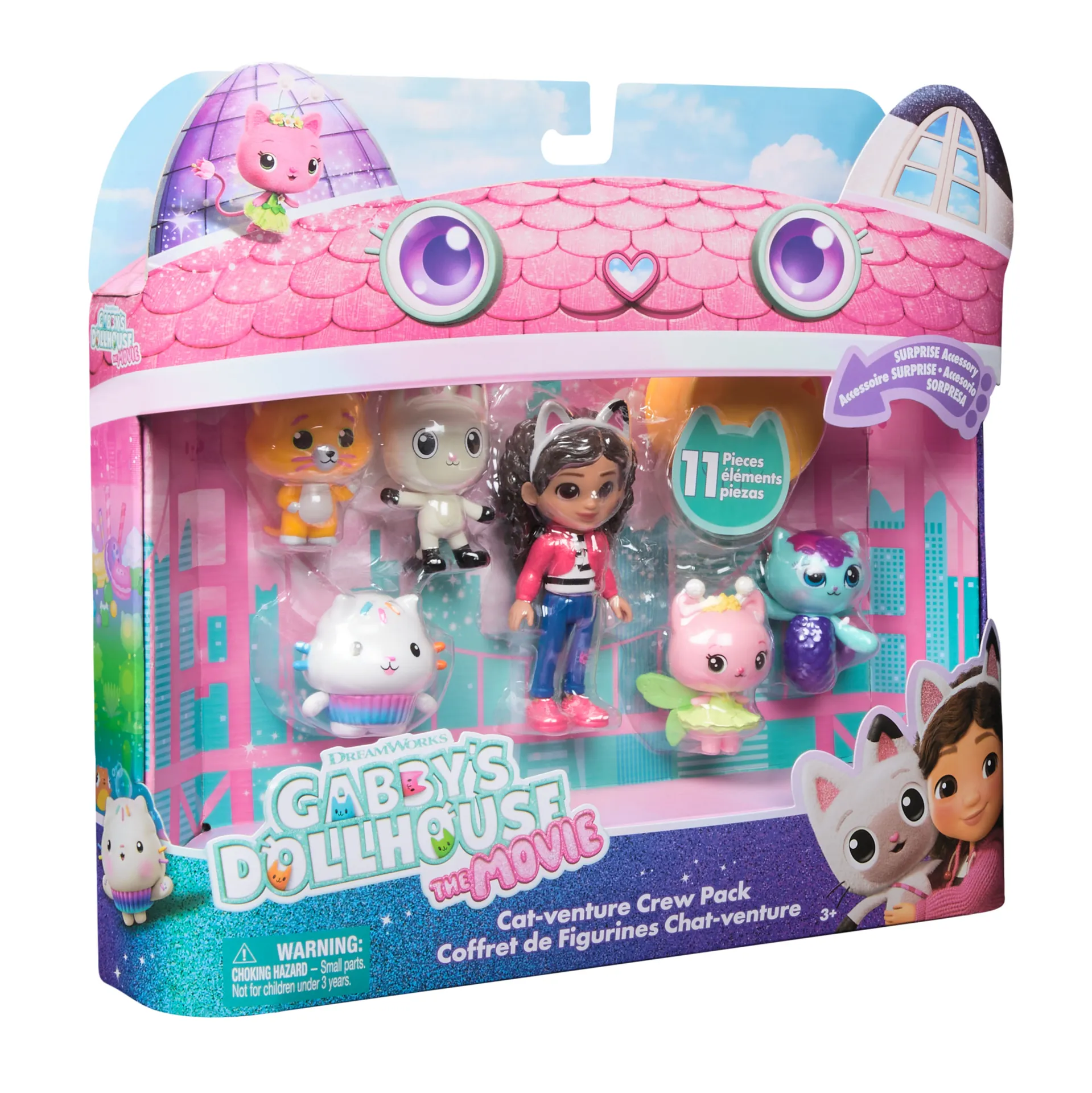 Gabby's Dollhouse DREAMWORKS : DER FILM - Cat-venture Crew Figuren-Set, 11-teiliges Spielset mit Gabby, Katzenfreunden & Zubehörteilen – Bild 2