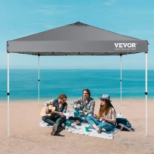 VEVOR Pavillon 304,8x304,8x320cm Gartenzelt 250D PU Silber beschichtetes Gewebe Faltpavillon inkl. Aufbewahrungstasche Partyzelt 6-8 Personen Pop up Zelt Faltzelt Gartenpavillon für Campingausflug – Bild 7