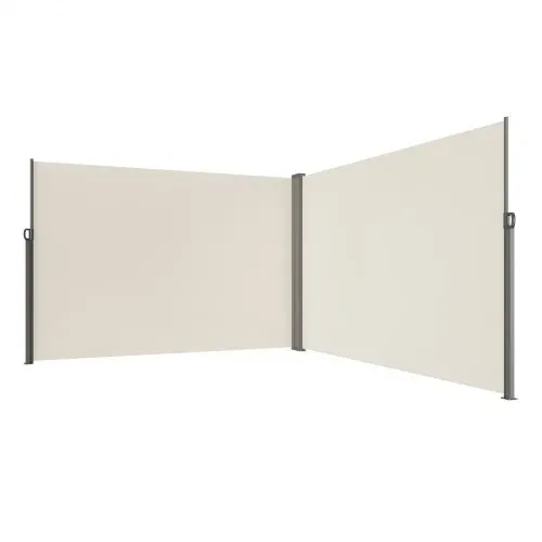 VEVOR Seitenmarkise 200 x 600 cm Seitenwandmarkise aus 180 g/m² Polyestergewebe mit PU-Beschichtung Markise einziehbarer Griff mit Federmechanismus Sichtschutz Blickschutz für Balkone Innenhöfe Beige – Bild 8