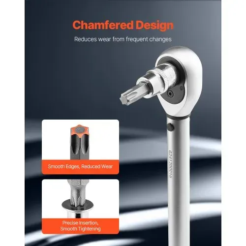 VEVOR Bohrer-Steckschlüsselsatz, 107-tlg. Sechskant/Torx/Außen-Torx/manipulationssicher/extra lang, S2-Legierungsstahl und Cr-V-Stahl, 1/4, 3/8 und 1/2 Zoll Antrieb, mit Aufbewahrungskoffer – Bild 3