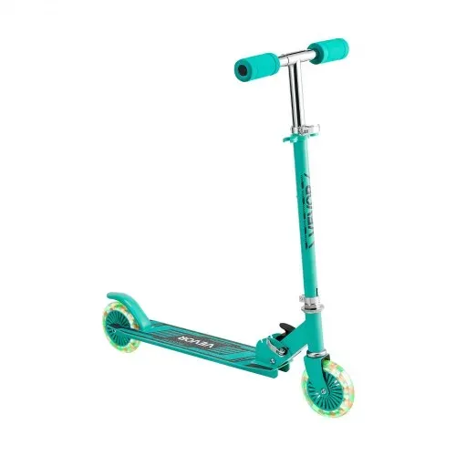 VEVOR Scooter (2 Räder) für Kinder ab 3 Jahren, Cityroller Kinderroller mit leuchtenden Rädern & höhenverstellbarem Lenker & rutschfestem Deck & faltbarem Rahmen, Tretroller bis zu 50 kg, Grün – Bild 9