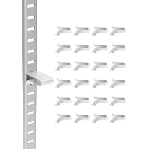 VEVOR Regalklammern, 40er-Pack, Pilaster Regalhalter aus Stahl zur Unterstützung von Metall-, Holz- & Glasregalen, kompatibel mit Schränken, Bücherregalen, Schuhregalen, Silber VEVOR Regalklammern, 40er-Pack, Pilaster Regalhalter aus Stahl zur Unterstützung von Metall-, Holz- & Glasregalen, kompatibel mit Schränken, Bücherregalen, Schuhregalen, Silber
