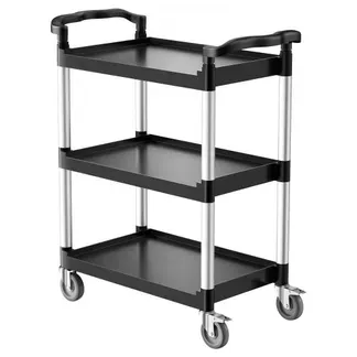 VEVOR Universalwagen, 136 kg, 3-stufiger Universalwagen aus Kunststoff mit 360° Schwenkrädern (2 mit Bremse), 880x410x990 mm großer Servierwagen für Lager, Büro, Zuhause, Restaurant, Küche VEVOR Universalwagen, 136 kg, 3-stufiger Universalwagen aus Kunststoff mit 360° Schwenkrädern (2 mit Bremse), 880x410x990 mm großer Servierwagen für Lager, Büro, Zuhause, Restaurant, Küche