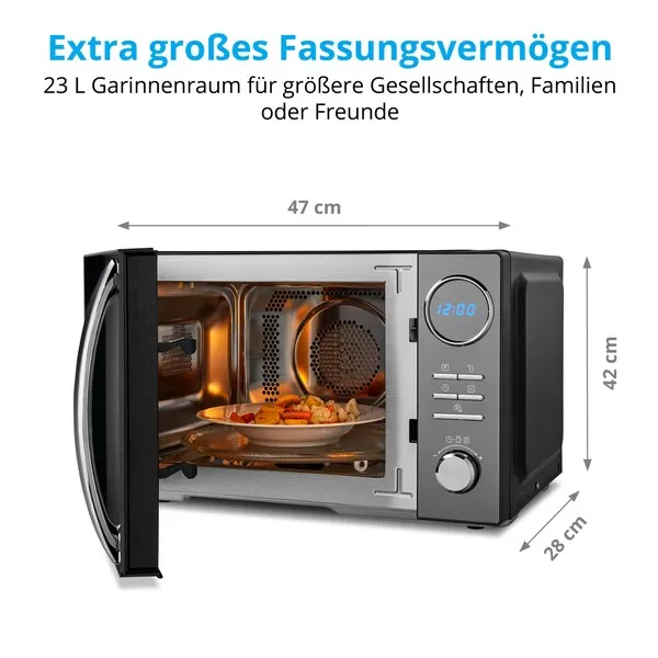 MEDION Mikrowelle MD 11493, Kombination aus Mikrowelle, Grill und Heißluft, 10 Automatikprogramme, 900 W, Digitaler Timer – Bild 7