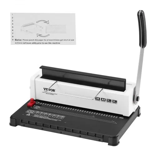 VEVOR Spiralbindegerät, Manueller Buchmacher 34-Loch-Bindung 120 Blatt, Stanzbinder verstellbar 3/16- 9/16 Zoll Spiralbinderücken, für Briefformat, A4, A5 VEVOR Spiralbindegerät, Manueller Buchmacher 34-Loch-Bindung 120 Blatt, Stanzbinder verstellbar 3/16- 9/16 Zoll Spiralbinderücken, für Briefformat, A4, A5