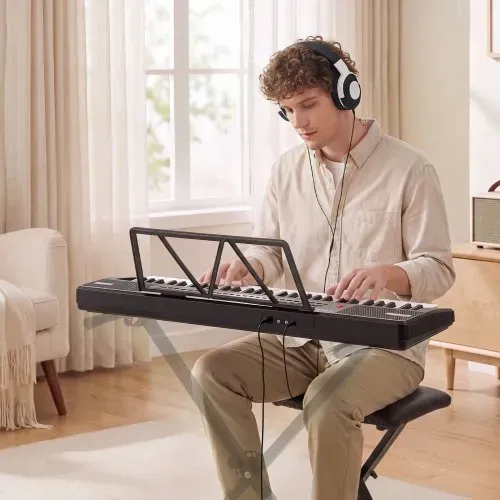 VEVOR Digitalpiano 61 Tasten Halbgewichtet E-Piano Elektronisches Keyboard für Anfänger und Musikliebhaber, 100 Klänge und Rhythmen, mit HiFi-Stereolautsprecher, Notenablage, USB-/MIDI-Anschluss – Bild 7